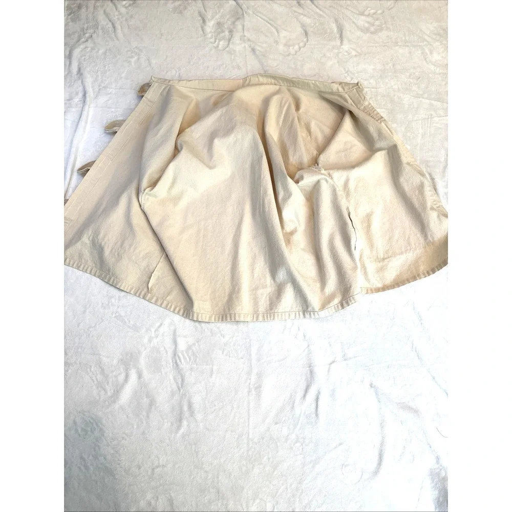 Vtg 70s Handmade Raw Edge Canvas Jacket Men Women Unlined Toggle Oversized Boho